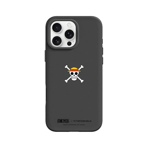 RhinoShield SolidSuit Case Kompatibel mit Magsafe für [iPhone 16 Pro Max] | Stoßabsorbierende Slim Design Schutzhülle, Kameratasten-Aussparungs-Design - Schwarz [One Piece/Luffy Skull] von RhinoShield