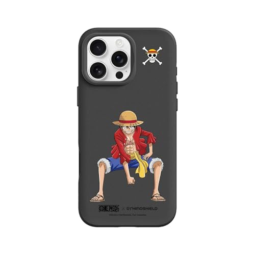 RhinoShield SolidSuit Case Kompatibel mit Magsafe für [iPhone 16 Pro Max] | Stoßabsorbierende Slim Design Schutzhülle, Kameratasten-Aussparungs-Design - Schwarz [One Piece/Luffy] von RhinoShield