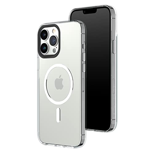 RhinoShield Clear Case kompatibel mit MagSafe für [iPhone 13 Pro Max]|Überragende Magnetstärke, Vergilbungsresistenz, Kristallklar, optimaler Schutz und personalisierbar - Schwarz Kamera-Ring von RhinoShield