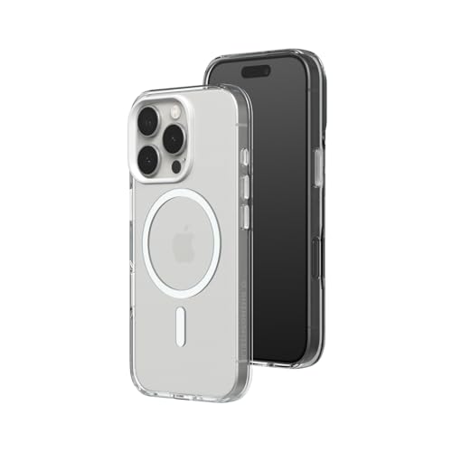 RhinoShield Clear Case Kompatibel mit Magsafe für [iPhone 16 Pro Max] | Überlegener magnetischer Vergilbungsschutz, schützende Handyhülle, Aussparung für Kamerataste - Weiß Kamera-Ring von RhinoShield