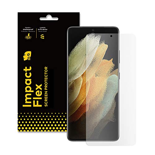 RhinoShield Displayschutzfolie kompatibel mit [Samsung Galaxy S21 Ultra] | Impact Flex - Edge to Edge/Schockresistent - Klarer und Kratzresistenter Displayschutz von RhinoShield