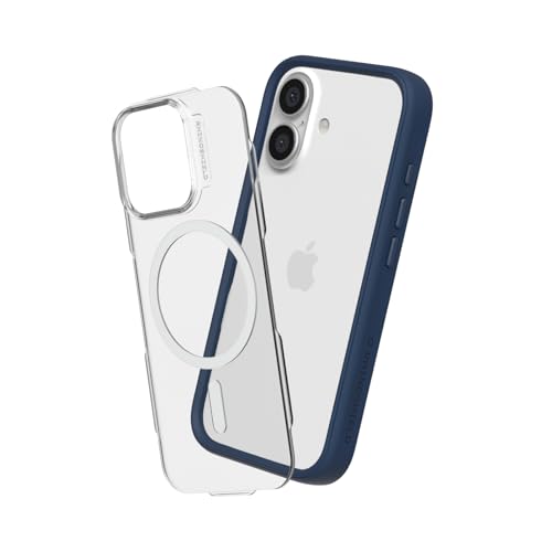 RhinoShield Modulare Case kompatibel mit MagSafe für [iPhone 16 Plus] | Mod NX - Überragender Magnet, Individuell anpassbare, strapazierfähige Schutzhülle 3.5M / 11ft Fallschutz - Marineblau von RhinoShield