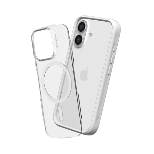 RhinoShield Modulare Case kompatibel mit MagSafe für [iPhone 16 Plus] | Mod NX - Überragender Magnet, Individuell anpassbare, strapazierfähige Schutzhülle 3.5M / 11ft Fallschutz - Weiß von RhinoShield