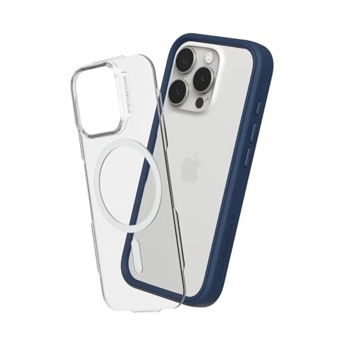 RhinoShield Modulare Case kompatibel mit MagSafe für [iPhone 16 Pro Max] | Mod NX - Überragender Magnet, Individuell anpassbare, strapazierfähige Schutzhülle 3.5M / 11ft Fallschutz - Marineblau von RhinoShield