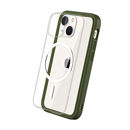 RhinoShield Modulares Case kompatibel mit MagSafe für [iPhone 13 Mini] | Mod NX - Überragender Magnet, Individuell anpassbare, strapazierfähige Schutzhülle 3.5M / 11ft Fallschut - Camo Grün von RhinoShield