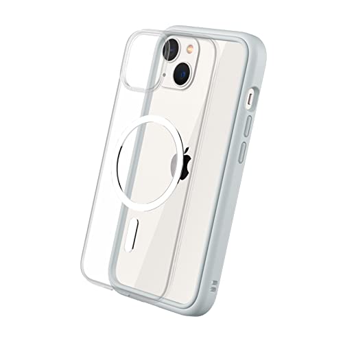RhinoShield Modulares Case kompatibel mit MagSafe für [iPhone 13] | Mod NX - Überragender Magnet, Individuell anpassbare, strapazierfähige Schutzhülle 3.5M / 11ft Fallschut - Platin Grau von RhinoShield
