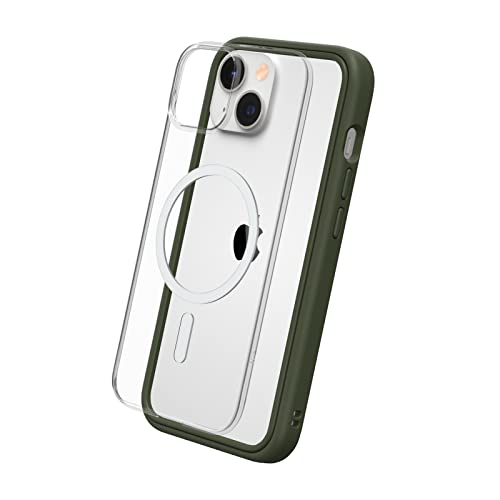 RhinoShield Modulares Case kompatibel mit MagSafe für [iPhone 14] | Mod NX - Überragender Magnet, Individuell anpassbare, strapazierfähige Schutzhülle 3.5M / 11ft Fallschutz - Camo Grün von RhinoShield