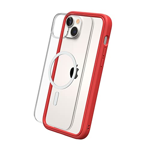 RhinoShield Modulares Case kompatibel mit MagSafe für [iPhone 14 Plus] | Mod NX - Überragender Magnet, Individuell anpassbare, strapazierfähige Schutzhülle 3.5M / 11ft Fallschutz - Rot von RhinoShield