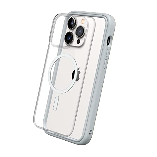 RhinoShield Modulares Case kompatibel mit MagSafe für [iPhone 14 Pro Max] | Mod NX - Überragender Magnet, Individuell anpassbare, strapazierfähige Schutzhülle 3.5M / 11ft Fallschutz - Platin Grau von RhinoShield