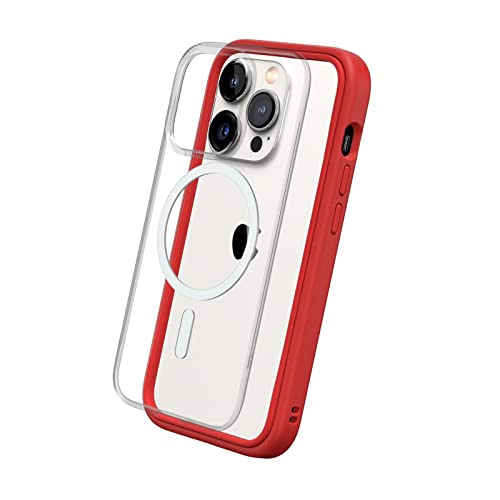 RhinoShield Modulares Case kompatibel mit MagSafe für [iPhone 14 Pro] | Mod NX - Überragender Magnet, Individuell anpassbare, strapazierfähige Schutzhülle 3.5M / 11ft Fallschutz - Rot von RhinoShield