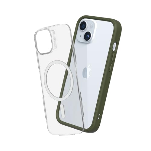 RhinoShield Modulares Case kompatibel mit MagSafe für [iPhone 15] | Mod NX - Überragender Magnet, Individuell anpassbare, strapazierfähige Schutzhülle 3.5M / 11ft Fallschutz - Camo Grün von RhinoShield