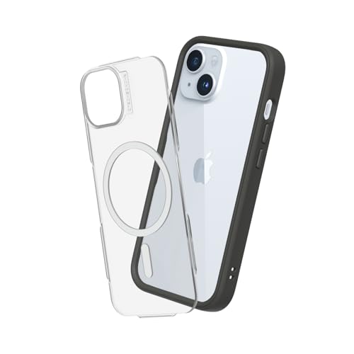 RhinoShield Modulares Case kompatibel mit MagSafe für [iPhone 15] | Mod NX - Überragender Magnet, Individuell anpassbare, strapazierfähige Schutzhülle 3.5M / 11ft Fallschutz - Graphite von RhinoShield