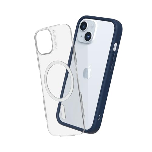 RhinoShield Modulares Case kompatibel mit MagSafe für [iPhone 15] | Mod NX - Überragender Magnet, Individuell anpassbare, strapazierfähige Schutzhülle 3.5M / 11ft Fallschutz - Marineblau von RhinoShield