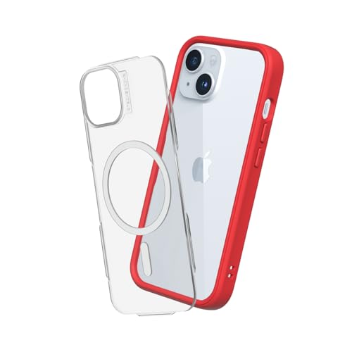 RhinoShield Modulares Case kompatibel mit MagSafe für [iPhone 15 Plus] | Mod NX - Überragender Magnet, Individuell anpassbare, strapazierfähige Schutzhülle 3.5M / 11ft Fallschutz - Rot von RhinoShield