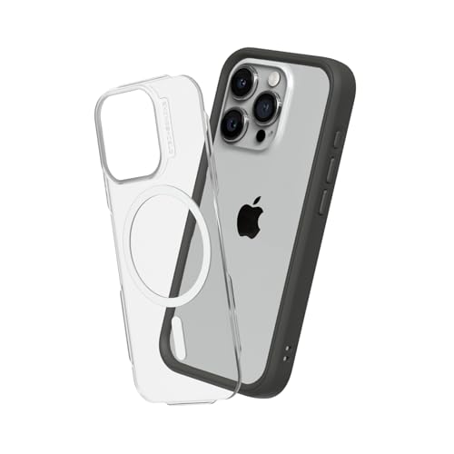 RhinoShield Modulares Case kompatibel mit MagSafe für [iPhone 15 Pro Max] | Mod NX - Überragender Magnet, Individuell anpassbare, strapazierfähige Schutzhülle 3.5M / 11ft Fallschutz - Graphite von RhinoShield