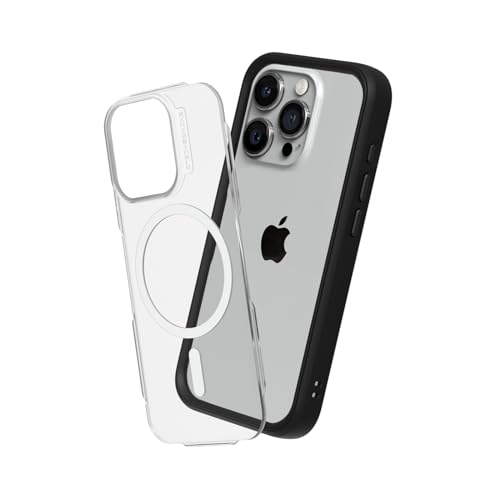 RhinoShield Modulares Case kompatibel mit MagSafe für [iPhone 15 Pro Max] | Mod NX - Überragender Magnet, Individuell anpassbare, strapazierfähige Schutzhülle 3.5M / 11ft Fallschutz - Schwarz von RhinoShield