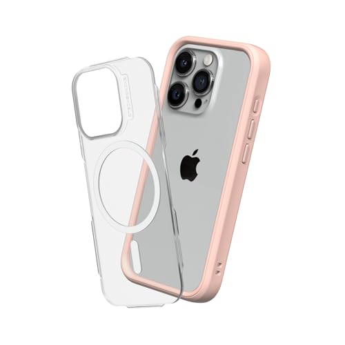 RhinoShield Modulares Case kompatibel mit MagSafe für [iPhone 15 Pro] | Mod NX - Überragender Magnet, Individuell anpassbare, strapazierfähige Schutzhülle 3.5M / 11ft Fallschutz - Samtrosa von RhinoShield