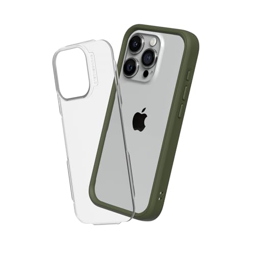 RhinoShield Modulares Case kompatibel mit [iPhone 15 Pro Max] | Mod NX - Anpassbare & stoßdämpfende Schutzhülle im schlanken Design - 3.5 Meter Fallschutz - Camo Grün von RhinoShield
