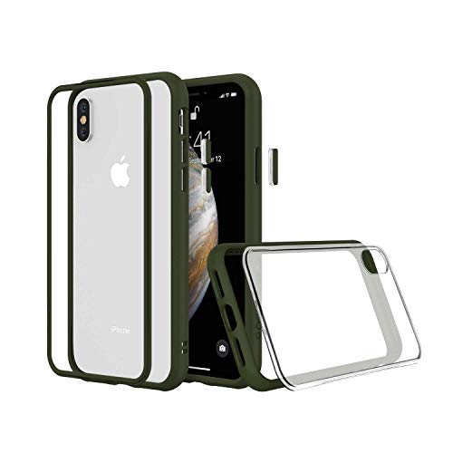 RhinoShield Modulares Case kompatibel mit [iPhone XS] | Mod NX - Anpassbare & stoßdämpfende Schutzhülle im schlanken Design - 3.5 Meter Fallschutz - Camo Grün von RhinoShield