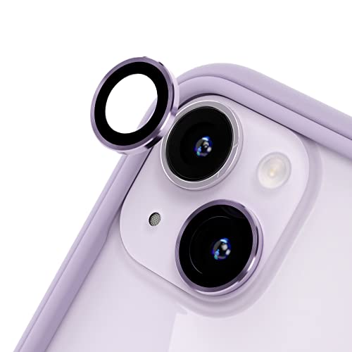 RhinoShield Schutz für Smartphone-Kamera kompatibel mit [iPhone 14/14 Plus] | Fingerabdruck- und kratzresistentes Schutzglas mit Aluminium Ring für hohe optische Klarheit - Lila von RhinoShield