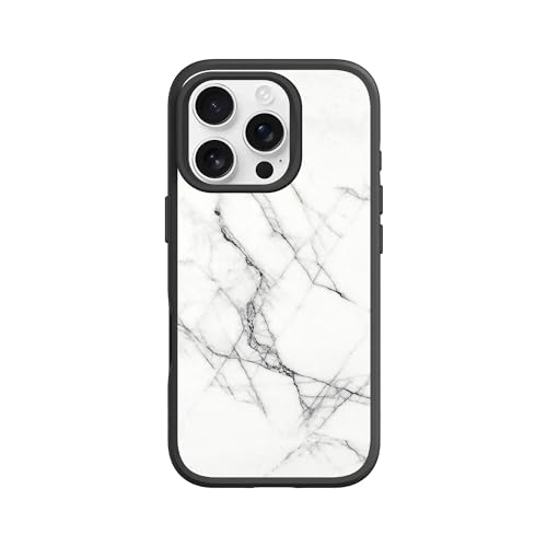 RhinoShield SolidSuit Case Kompatibel mit Magsafe für [iPhone 16 Pro] | Stoßabsorbierende Slim Design Schutzhülle mit Premium Matte Finish, Kameratasten-Aussparungs-Design - Schwarz [Roma Marble] von RhinoShield