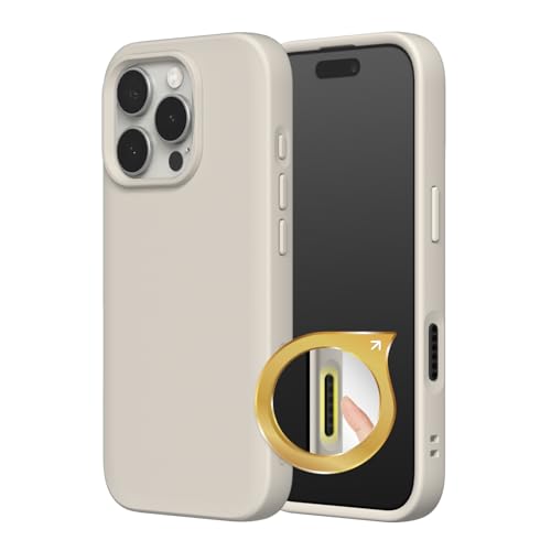 RhinoShield SolidSuit Case mit Knopf für Kamerataste kompatibel mit Magsafe für [iPhone 16 Pro Max] | Shock Absorbent Slim Design Schutzhülle mit Premium-Matte Finish - Sandbeige von RhinoShield
