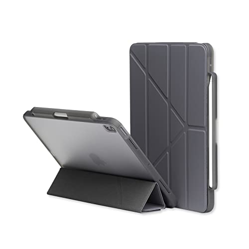 RhinoShield iPad Case für iPad Air 4. / 5. Generation(10,9 Zoll) |Multi-Winkel-Halterung,abnehmbare,magnetische Schutzabdeckung,Apple Pencil Halter, automatische Standby-/Aufweckfunktion - Silbergrau von RhinoShield