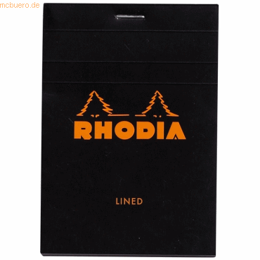 10 x Rhodia Notizblock Rhodia Nr. 12 8,5x12cm liniert 80 Blatt schwarz 10 x Rhodia Notizblock Rhodia Nr. 12 8,5x12cm liniert 80 Blatt schwarz von Rhodia