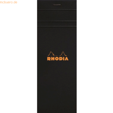 10 x Rhodia Notizblock Rhodia Nr. 8 7,4x21cm kariert 80 Blatt schwarz 10 x Rhodia Notizblock Rhodia Nr. 8 7,4x21cm kariert 80 Blatt schwarz von Rhodia
