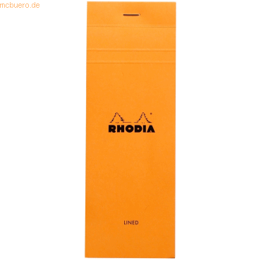 10 x Rhodia Notizblock Rhodia Nr. 8 7,4x21cm liniert 80 Blatt orange 10 x Rhodia Notizblock Rhodia Nr. 8 7,4x21cm liniert 80 Blatt orange von Rhodia