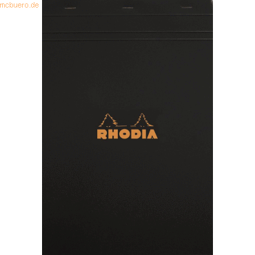 5 x Rhodia Notizblock Rhodia Nr. 19 A4+ blanko 80 Blatt schwarz von Rhodia