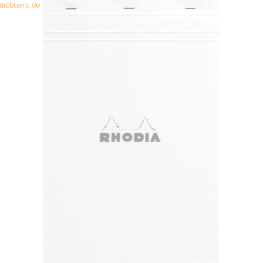 5 x Rhodia Notizblock White Nr. 19 A4+ kariert 80 Blatt weiß von Rhodia