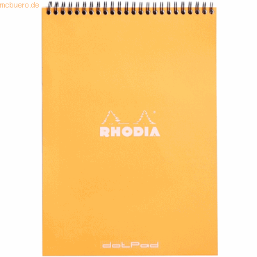 5 x Rhodia Spiralnotizblock A4 80 Blatt 80g Dot Lineatur orange von Rhodia