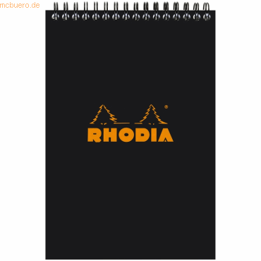 5 x Rhodia Spiralnotizblock A5 80 Blatt 80g Dot Lineatur schwarz von Rhodia