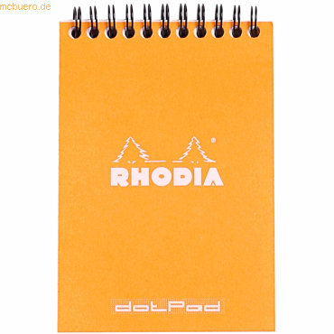 5 x Rhodia Spiralnotizblock A6 80 Blatt 80g Dot Lineatur orange von Rhodia