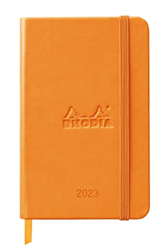 RHODIA 194101C – Wochenplaner Webplanner 2023 Orange – A6 10 x 15 cm – Horizontale – 144 Seiten 90 g/m – Hartschaleneinband – Kollektion Rhodiatime von Rhodia