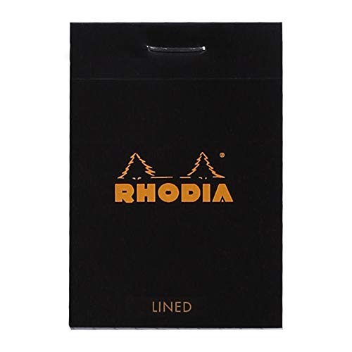 Rhodia 106009C Notizblock liniert, 52 x 75 mm, 80 Blatt, 1 Stück schwarz von Rhodia