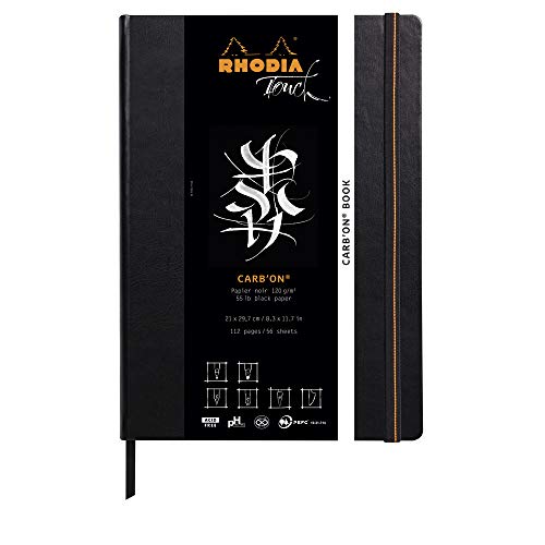 Rhodia 116118C - Skizzenbuch Carb'on Book, 56 Blatt, blanko, schwarz, 120g, 21x31,8 cm, Hochformat, Hardcover mit Kunstleder, Schwarz, 1 Stück Rhodia 116118C - Skizzenbuch Carb'on Book, 56 Blatt, blanko, schwarz, 120g, 21x31,8 cm, Hochformat, Hardcover mit Kunstleder, Schwarz, 1 Stück von Rhodia