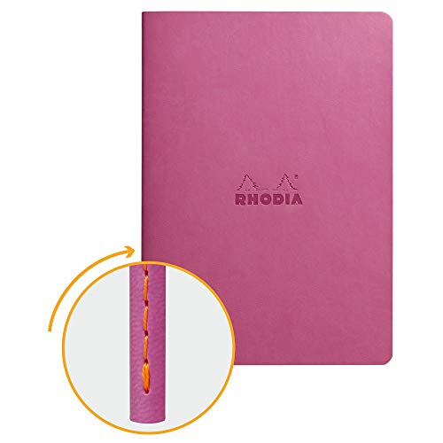 Rhodia 116411C Rhodiarama Notizbuch (ideal für Ihre Notizen, DIN A5, 64,8 x 26 cm, 32 Blatt, dot, Premium Velinpapier 80g, elfenbein) 1 Stück, lila von Rhodia