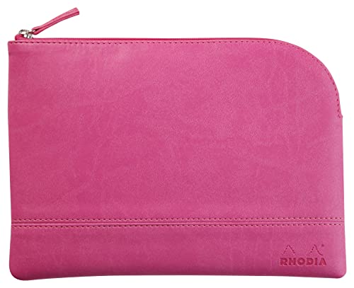 Rhodia 116642C - Rhodiarama Reißverschlusstäschchen aus italienischem Kunstleder, M (16x22 cm), Fuchsia, 1 Stück von Rhodia