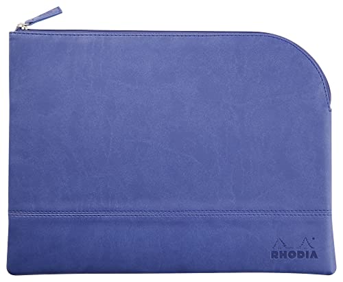 Rhodia 116738C - Rhodiarama Reißverschlusstäschchen aus italienischem Kunstleder, Großformat (21x28 cm), Saphirblau, 1 Stück von Rhodia