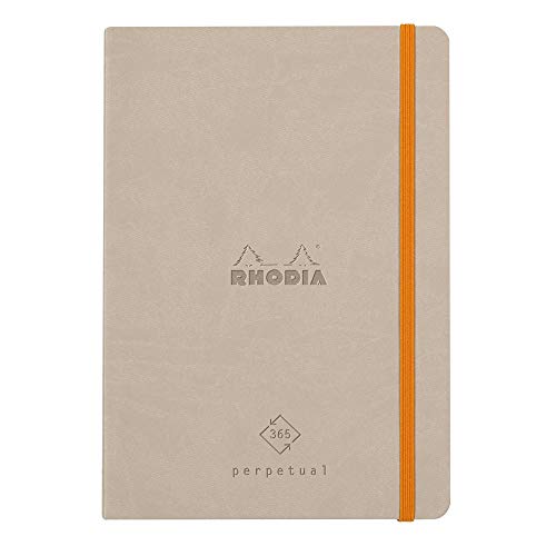 Rhodia 117185C Perpetual Kalender (DIN A5, 14,8 x 21 cm, 64 Blatt, 90 g, elegant und praktisch) beige von Rhodia