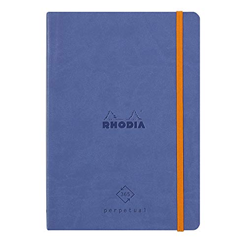 Rhodia 117188C Perpetual Kalender (DIN A5, 14,8 x 21 cm, 64 Blatt, 90 g, elegant und praktisch) saphirblau von Rhodia
