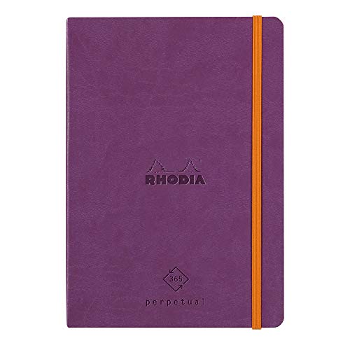 Rhodia 117190C Perpetual Kalender (DIN A5, 14,8 x 21 cm, 64 Blatt, 90 g, elegant und praktisch) violett von Rhodia