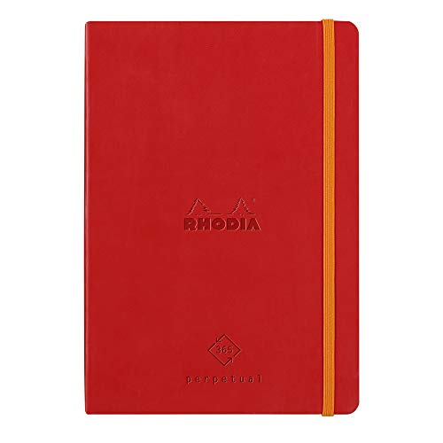 Rhodia 117193C Perpetual Kalender (DIN A5, 14,8 x 21 cm, 64 Blatt, 90 g, elegant und praktisch) klatschmohn von Rhodia