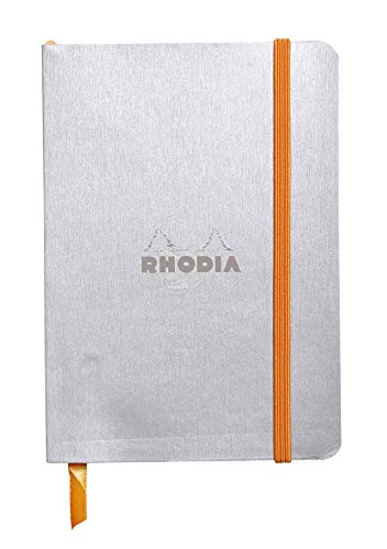 Rhodia 117301C Notizheft (mit weichem Umschlag, liniert, 72 Blatt, DIN A6, 10,5 x 14,8 cm) 1 Stück silber von Rhodia