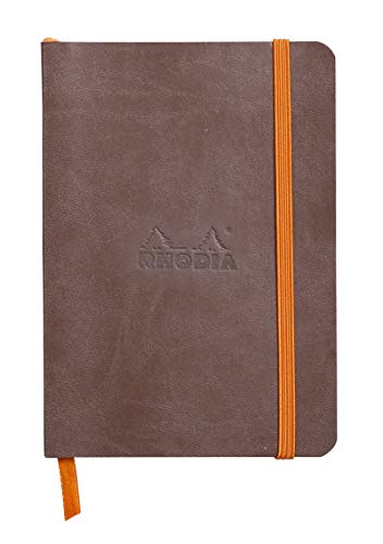 Rhodia 117353C Rhodiarama Notizheft (mit weichem Umschlag, dot grid, 72 Blatt, 90 g elfenbeinfarbenes Papier, DIN A6, 10,5 x 14,8 cm, Lesezeichen, Innentasche) 1 Stück schokoladenbraun von Rhodia