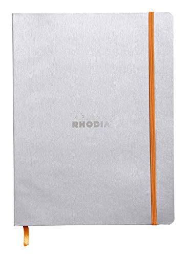 Rhodia 117501C Notizheft (mit weichem Umschlag, liniert, 80 Blatt, 19 x 25 cm) silber von Rhodia