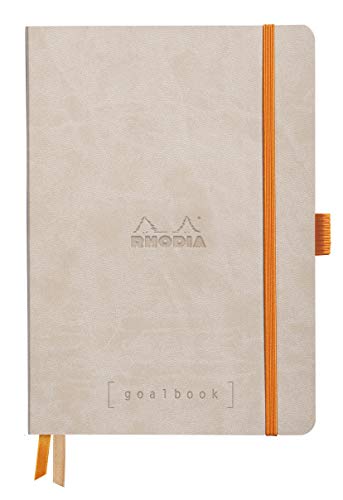 Rhodia 117574C Notizheft Goalbook (DIN A5, 14.8 x 21 cm, Dot, praktisch und trendige, mit weichem Deckel, 90g weißes Papier, 120 Blatt) 1 Stück, Beige von Rhodia