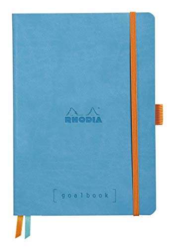 Rhodia 117576C Notizheft Goalbook (DIN A5, 14.8 x 21 cm, Dot, praktisch und trendige, mit weichem Deckel, 90g weißes Papier, 120 Blatt) 1 Stück, Türkis von Rhodia